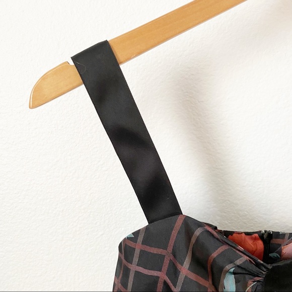 MANGO Suit Floral + Plaid Midi Dress - Size 4 - Picture 10 of 14